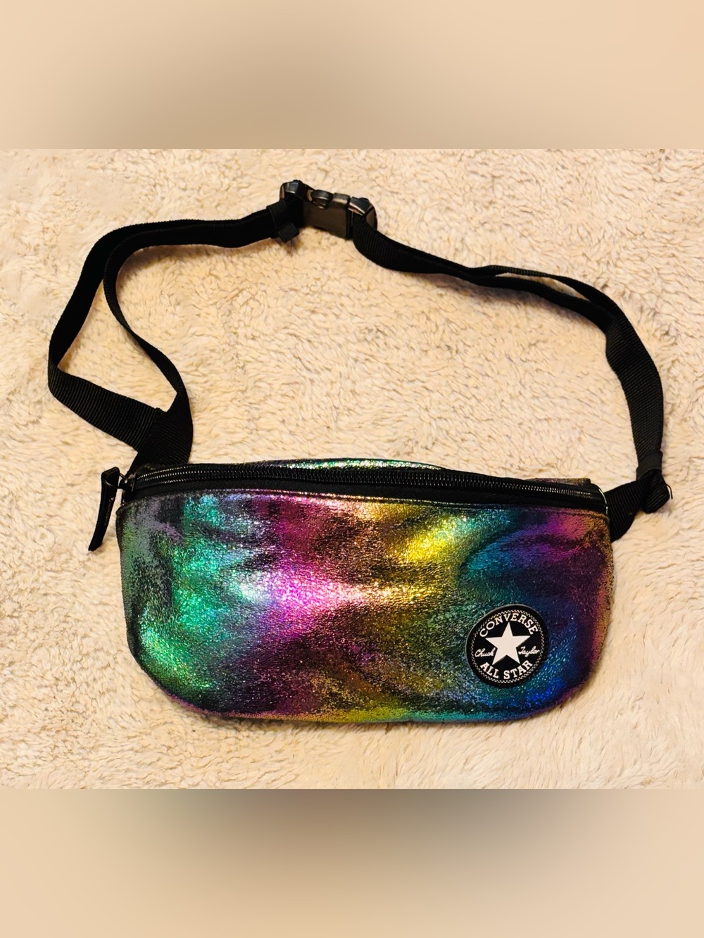 Rare Converse Metallic Iridescent Rainbow Ombre Crossbody/Belt Bag
